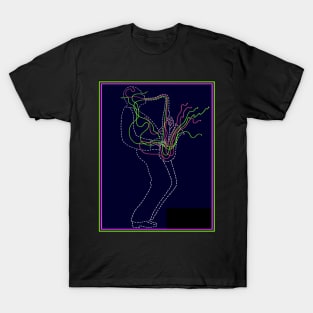 Saxophonist : Abstract Pop Art Surreal Musical Print T-Shirt